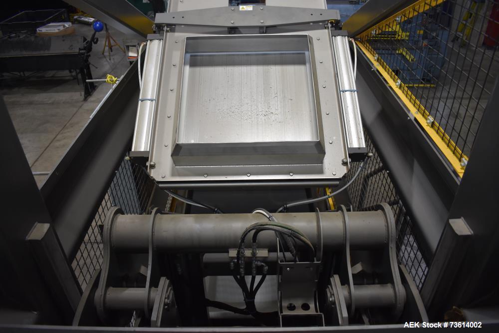Used National Bulk Equipment (NBE) Box Dumper – 850 lb Capacity – Hydraulic Tote Dumper with Allen-Bradley Controls