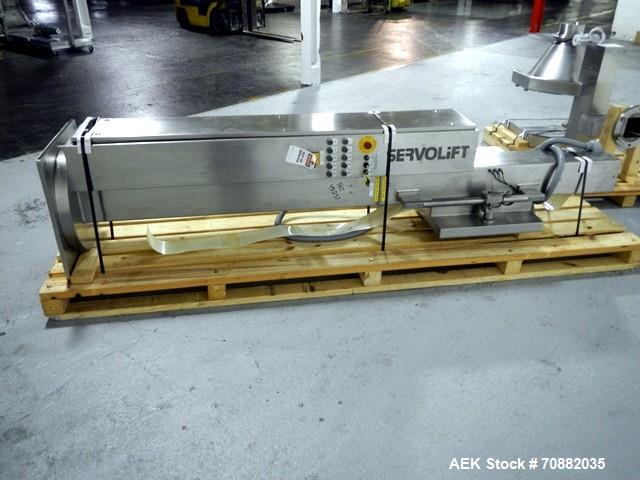 Used Servo Lift Drum Handler, Model HR150. Stainless steel construction, 150 kg capacity, floor mounted, serial# 10935, new 2004.