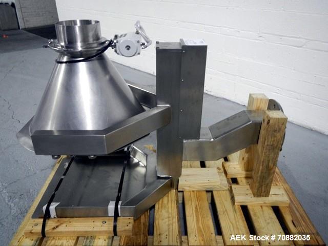 Used Servo Lift Drum Handler, Model HR150. Stainless steel construction, 150 kg capacity, floor mounted, serial# 10935, new 2004.