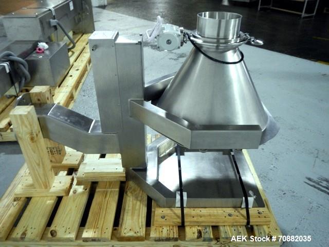 Used Servo Lift Drum Handler, Model HR150. Stainless steel construction, 150 kg capacity, floor mounted, serial# 10935, new 2004.