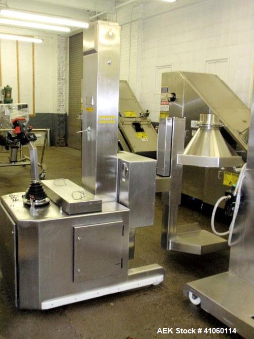 Used Servo-Lift Ergonomic Mobile Drum Manipulator, 304/321 Stainless Steel. Designed to clamp, lift, transport, and invert various size drums. Maximum load capacity 330 pounds (150kg), column height ...