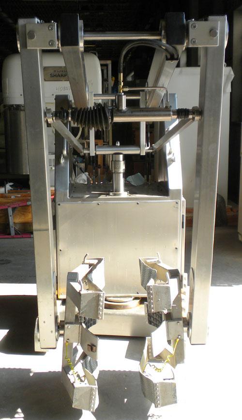 Used Servo-Lift Mobile Drum Handler, Model SLD 150/4, Stainless Steel. 23’’ (600 mm) maximum diameter container, 550 pound maximum capacity lift load (250 kg), approximately 135’’ dump height. Operat...