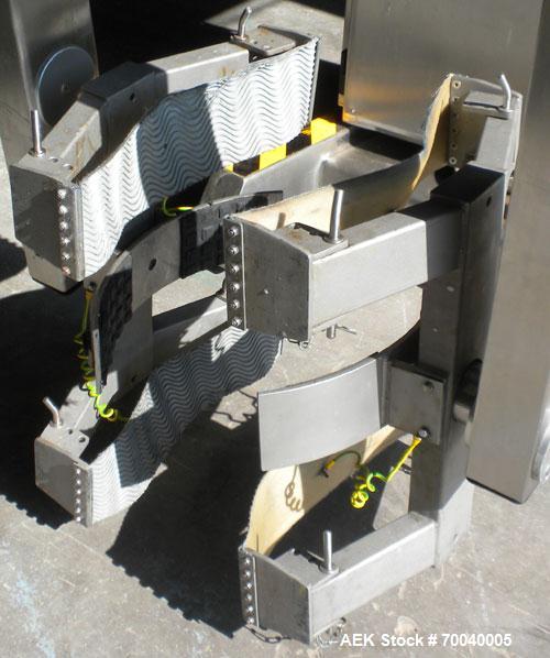Used Servo-Lift Mobile Drum Handler, Model SLD 150/4, Stainless Steel. 23’’ (600 mm) maximum diameter container, 550 pound maximum capacity lift load (250 kg), approximately 135’’ dump height. Operat...