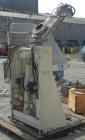 Used Material Transfer & Storage Lift and Dump Drum Discharger, Carbon Steel. 2 HP, 3/60/230/460 Volt, 1150 RPM hydraulic motor. 304 Stainless steel drum chute with a vortex air operated slide gate v...