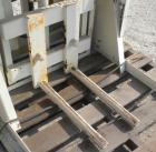 Used Material Transfer & Storage Lift and Dump Drum Discharger, Carbon Steel. 2 HP, 3/60/230/460 Volt, 1150 RPM hydraulic motor. 304 Stainless steel drum chute with a vortex air operated slide gate v...