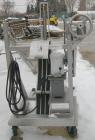 Used Sterling Fleischman Hydraulic Drum Dumper, 304 Stainless Steel. Approximate 750 pound capacity. 3/4 hp, 1/60/115/230 volt, 1725 rpm motor. Manual hand crank drum tilt. Unit mounted on casters.