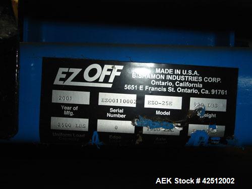 Used Bishamon EZ Off Lifter Pallet Carousel and Positioner. Maximum pallet size 44" x 48"; 1 hp, 115V, 1 phase electric motor and a hydraulic power unit that has unitized control valves and reservoir...