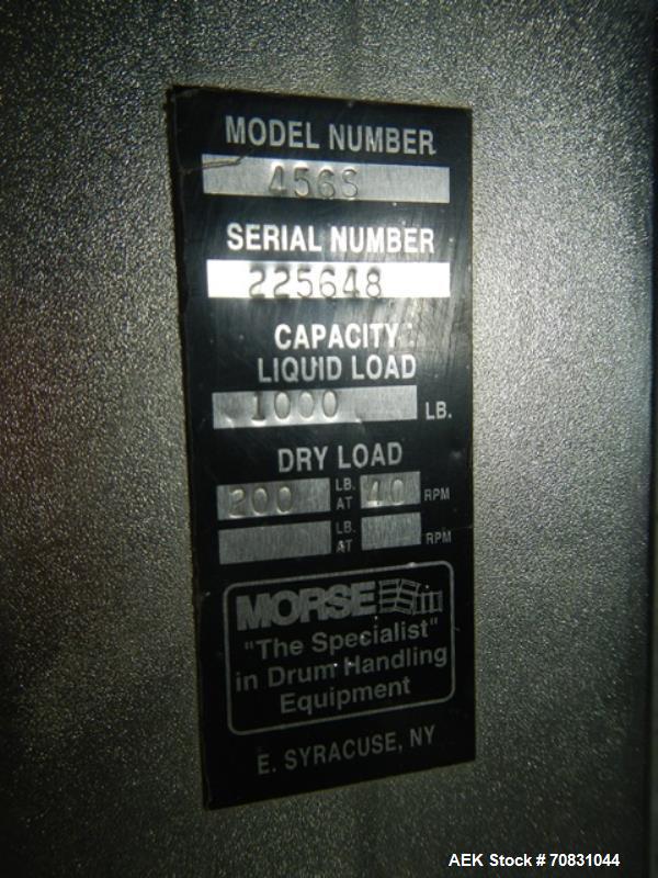 Used Stainless Steel Morse Hydra-Lift Drum Roller, Model 456S