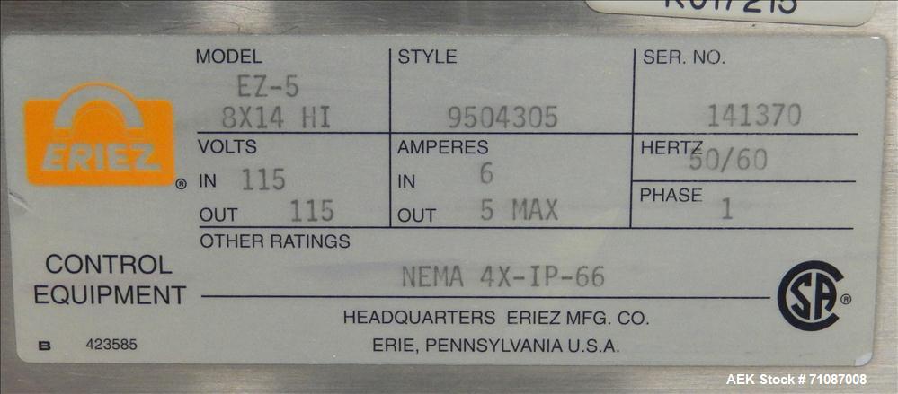 Used Eriez Magnetics Model EZ-5 Metal Detector