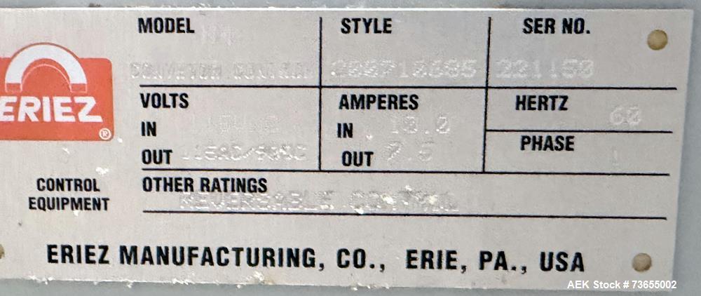 Eriez EZ-DSP Conveyor Metal Detector 18" x 26" Stainless Frame