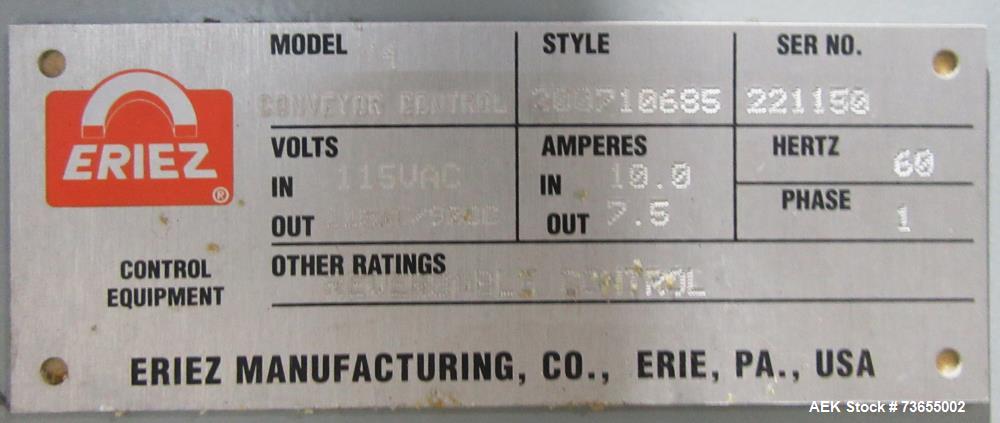 Eriez EZ-DSP Conveyor Metal Detector 18" x 26" Stainless Frame