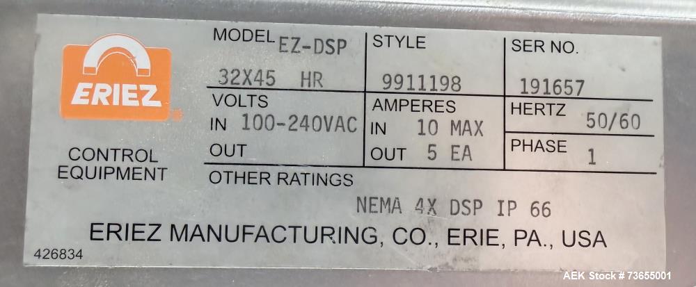 Used Industrial Eriez E-Z Tec DSP Metal Detector System