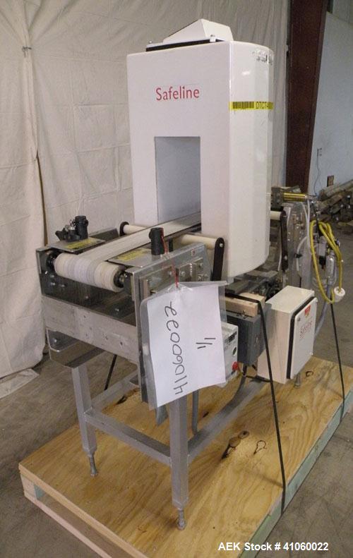Used Safeline Metal Detector, Model 175X 300 /PW/HT/LO/EM. Capable of seeing a 1.0 fe, 1.2nf, and a 1.5ss. Aperture size 7" wide x 12" tall x 11" long, usable aperture height approximately 11-1/2" hi...
