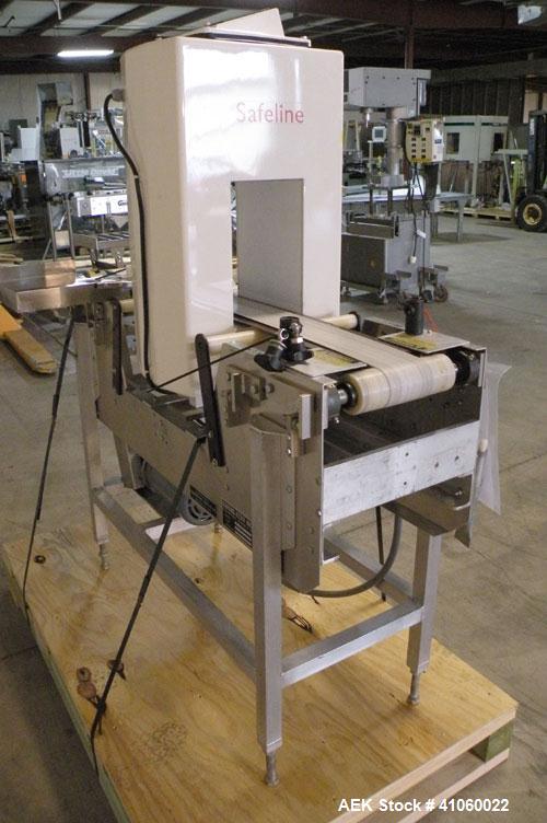 Used Safeline Metal Detector, Model 175X 300 /PW/HT/LO/EM. Capable of seeing a 1.0 fe, 1.2nf, and a 1.5ss. Aperture size 7" wide x 12" tall x 11" long, usable aperture height approximately 11-1/2" hi...