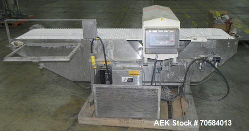 Used Goring-Kerr (Thermo-Engineering) DSP3/S-PSU Metal Detector.  Machine has a 16" wide x 4.5" high aperture.  Has a 16'' wide x 62'' long belt conveyor.  Last used on a frozen pizza line.  3/60/120...