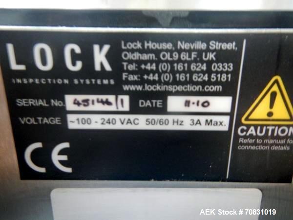 Used Lock Pass Thru Metal Detector, Model MET 30+.  5.5" Wide x 9.5" high x 11" long opening, not equipped with conveyor,  serial #45146/1, new 2010.