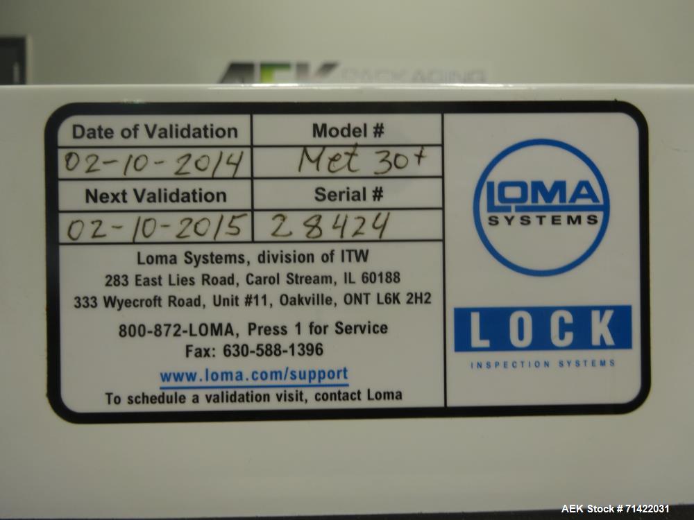 Used Loma Model Lock Met 30+ Conveyor Metal Detector.