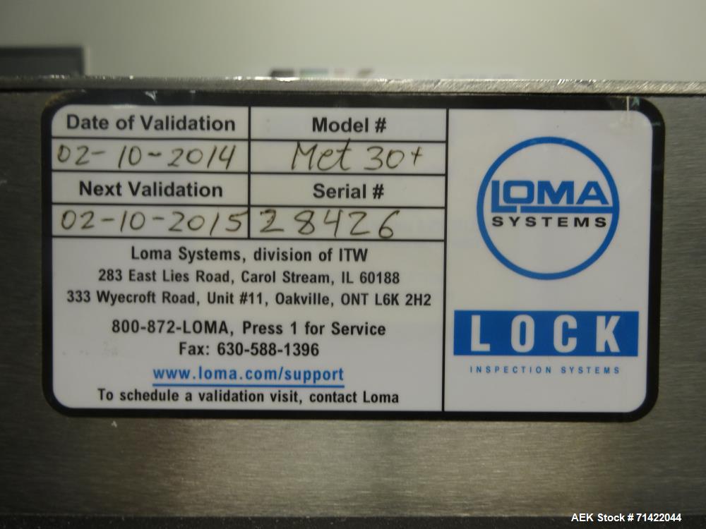 Used Loma Model Lock Met 30+ Conveyor Metal Detector