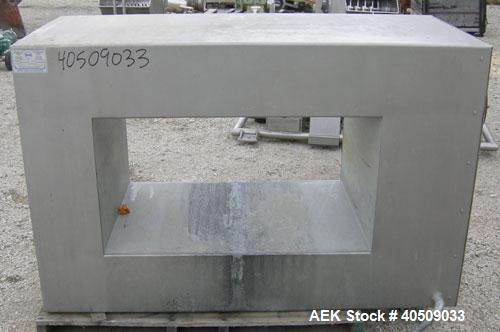 Used Loma Metal Detector, model 92/4664, 304 stainless steel. Aperature opening 38" wide x 20" tall x 27 1/2" deep. Includes a stainless steel stand.