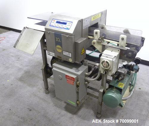 Used Loma IQ Superscan Micro Metal Detector, Stainless Steel Construction. Aperture 8" wide x 4" high. Includes a belt conveyor and air reject, approximate 33-1/2’’ discharge height. Machine footprin...
