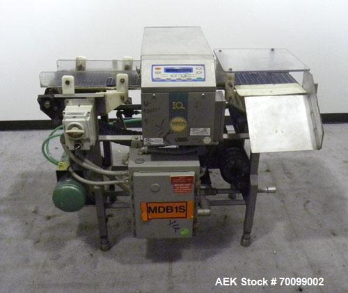 Used Loma IQ Superscan Micro Metal Detector, Stainless Steel Construction. Aperture 8" wide x 4" high. Includes a belt conveyor and air reject, approximate 33-1/2’’ discharge height. Machine footprin...