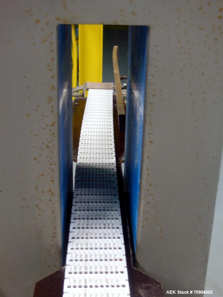 Used Loma IQ2 Conveyor Mounted Metal Detector.  Built 06/2004. Aperture size 100 mm (3-15/16") Wide x 350 mm (13-3/4 ") Tall, with belt 11-1/8" Tall. Sensitivity: up to 1.0mm Ferrous, 1.0mm Non-Ferro...