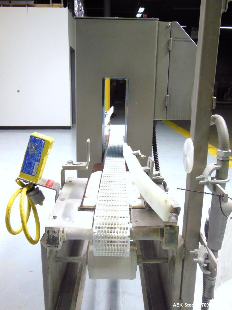 Used Loma IQ2 Conveyor Mounted Metal Detector.  Built 10/2002. Aperture size 100 mm (3 15/16") Wide X 350 mm (13 3/4") Tall, with belt 12 3/8" Tall. Sensitivity: up to 1.0mm Ferrous, 2mm Stainless St...