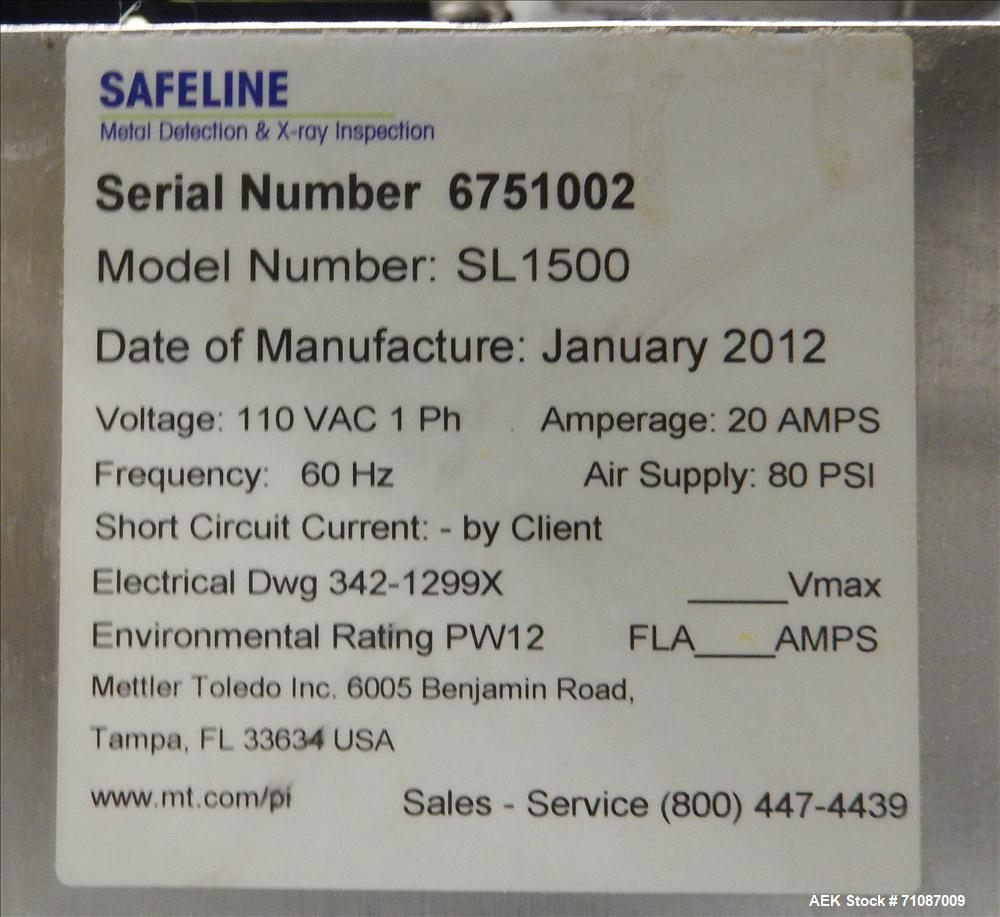 Used Mettler-Toledo SafeLine PowerPhase Plus Model SL 1500 Metal Detector