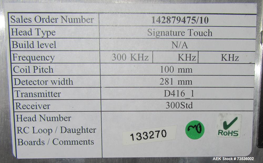 Safeline SL1500 Conveyor Mounted Metal Detector – 6" Aperture, Allen Bradley