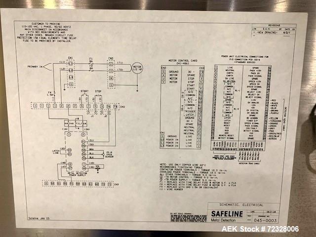 Safeline / Mettler Toledo SL Conveyor Mounted Metal Detector