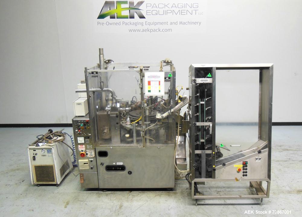 Used Safeline Model 250X150 Metal Detector. Has a 10" (wide) by 5.25" product aperature. Mounted on a Goring Kerr 48" (long) by 12" (wide) aluminum conveyor with Air Knife reject station. Has a 1.07 ...