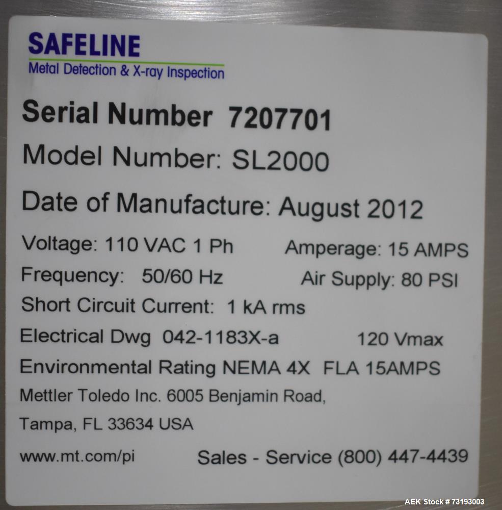 Safeline SL2000 Conveyor Mounted Metal Detector