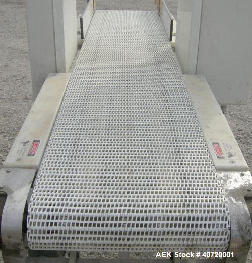 Used Safeline Metal Detector, Model STD18X19-P-300-MD. Aperture size 18" wide x 19" high x 16" long. Includes a control panel and a belt conveyor, 16" wide x 84" long plastic belt, driven by a 1/3 hp...