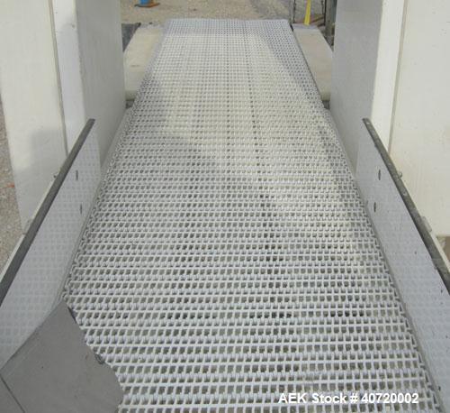 Used Safeline Metal Detector, Model STD18X19-P-300-MD. Aperture size 18" wide x 19" high x 16" long. Includes a control panel and a belt conveyor, 16" wide x 84" long plastic belt, driven by a 1/2 hp...