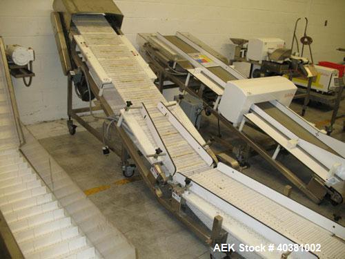 Used Safeline Metal Detector, model STD18X5PILV2. 18" x 5" aperature. Detector HeadRef # 110073, M/C# 333, Ref Phase 2638, PWD DR# 165, OOBV 10MV, Firmware Version 2.23. Includes a plastic mesh incli...