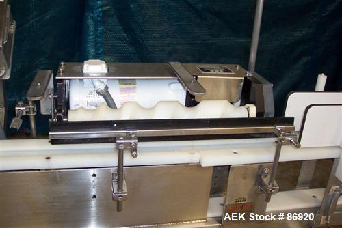 Used Safeline Metal Detector. Aperture size 5" wide x 9-7/8" high x 11-3/8" long. Requires belt and motor for conveyor, includes a Morrison timing screw conveyor, model B01118555-001, driven by a DC ...