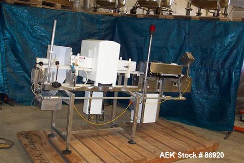 Used Safeline Metal Detector. Aperture size 5" wide x 9-7/8" high x 11-3/8" long. Requires belt and motor for conveyor, includes a Morrison timing screw conveyor, model B01118555-001, driven by a DC ...