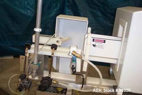 Used Safeline Metal Detector. Aperture size 5" wide x 9-7/8" high x 11-3/8" long. Requires belt and motor for conveyor, includes a Morrison timing screw conveyor, model B01118555-001, driven by a DC ...