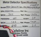 Used Safeline Metal Detector, Model PPH+/08x4/P/300-800/ABS/V3/RC/RS232.Aperture size approximately 8