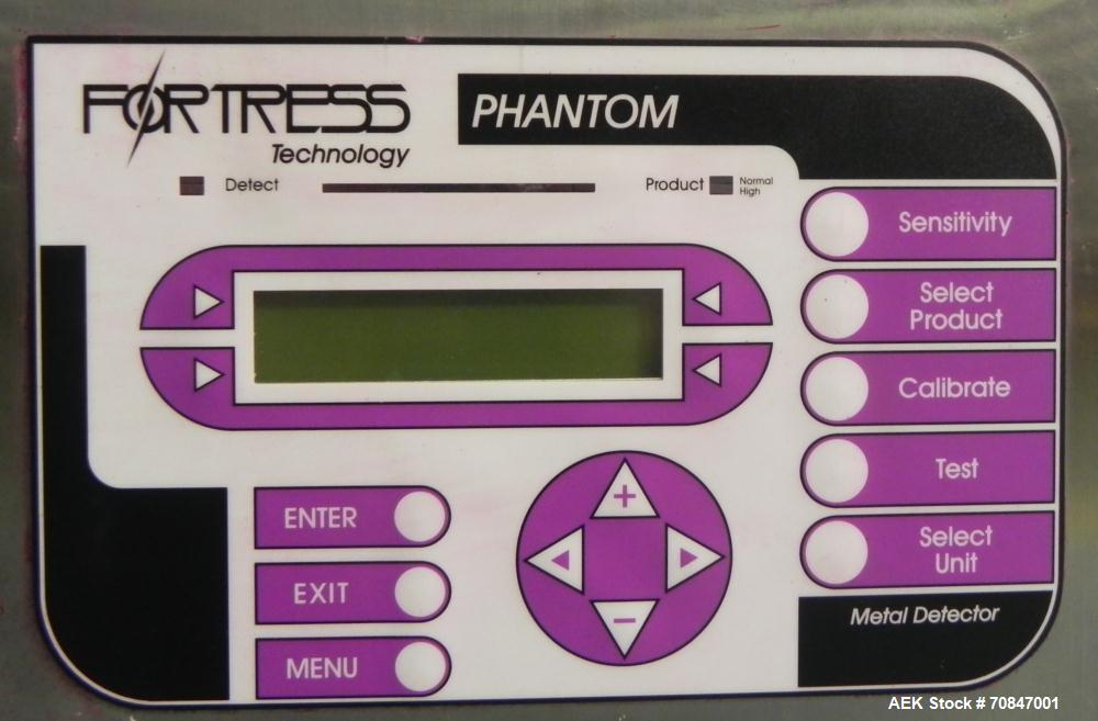 Used Fortress Technology Model Phantom Metal Detector. Has stainless steel Body Only. Aperture size approximate 24” wide x 8” tall x 14” deep.