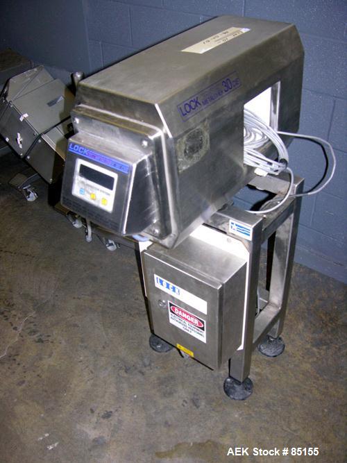 Used Lock Inspection Systems Metal Check, Model 30CXE.6" x 6" opening, Stainless steel construction, on stand with controls.