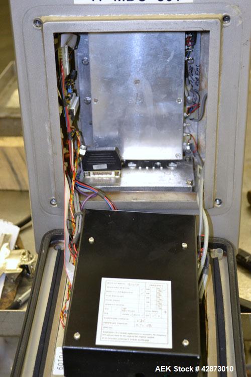 Used Safeline Signature 2 Pass Through Metal Detector, 304 Stainless Steel. Aperture size approximately 25-1/2" wide x 7" high x 11" long. Sensitivity Ratio300 / 800 kHz, Non-Ferrous x 1.1 to 1.3 Fe....