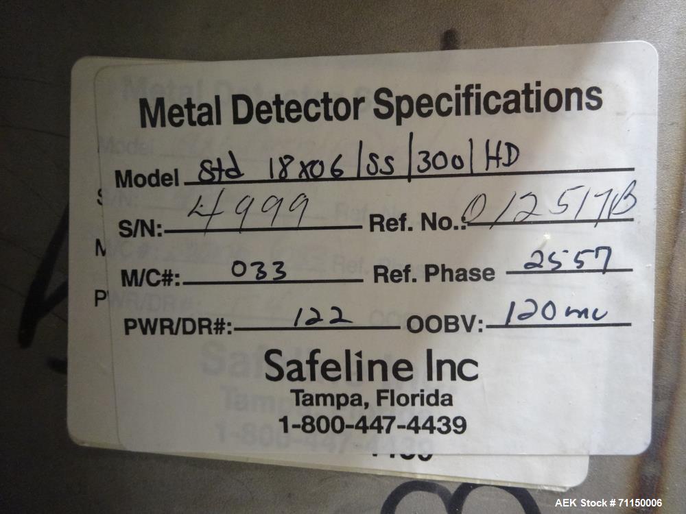 Used Safeline Model V1 Metal Detector Head