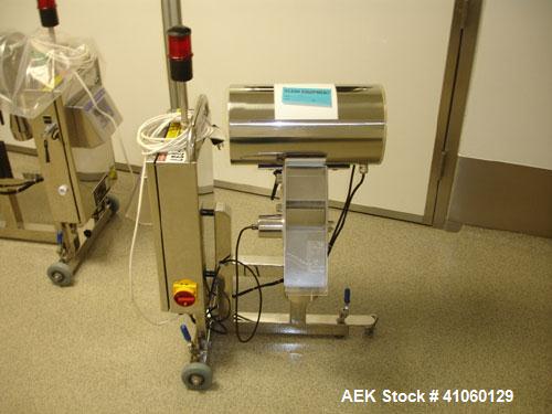 Used Lock metal detector, type MET 30+, fall thru design, 3 3/4" wide x 1 3/4" high opening with reject, 115 votl, part#7458, serial# 7458/3, new 2001.