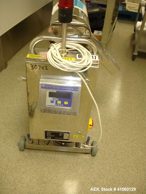 Used Lock metal detector, type MET 30+, fall thru design, 3 3/4" wide x 1 3/4" high opening with reject, 115 votl, part#7458, serial# 7458/3, new 2001.