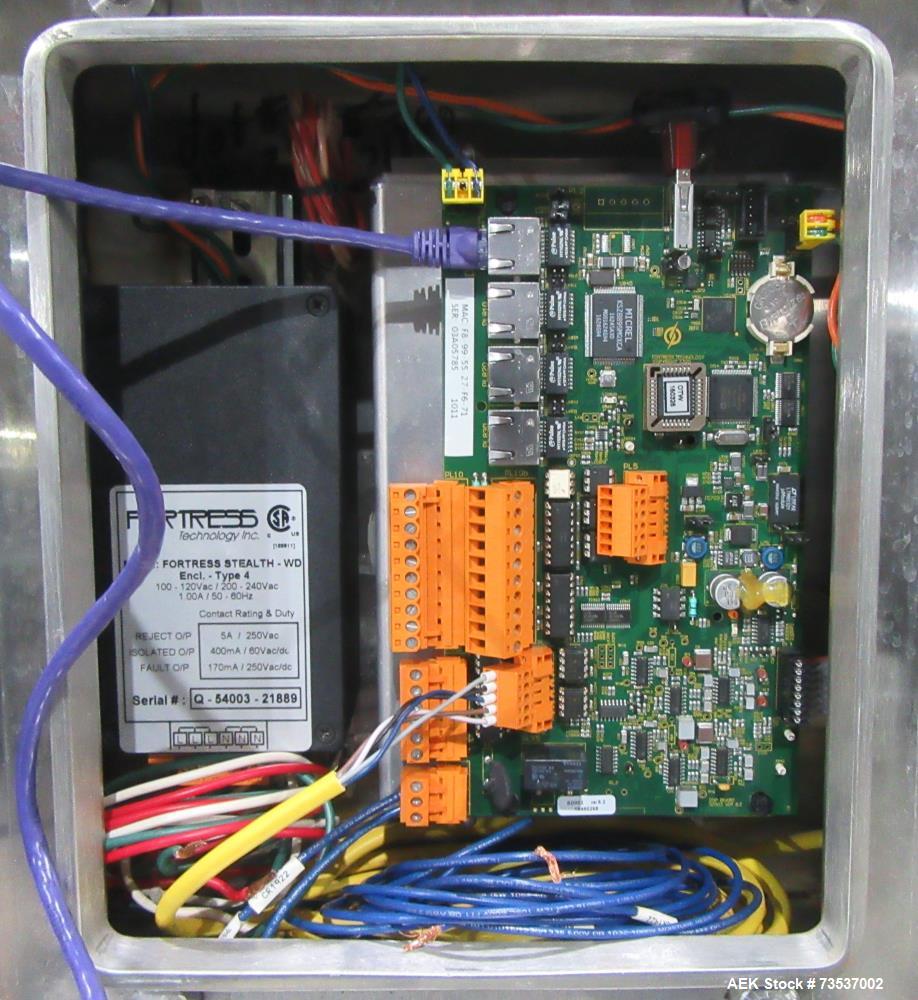 Used Fortress Stealth Pipeline Metal Detector. Approximate aperture size 4" diameter x 10-1/2" long. Through pipe is 2" diameter. Serial# Q-54003-21889.