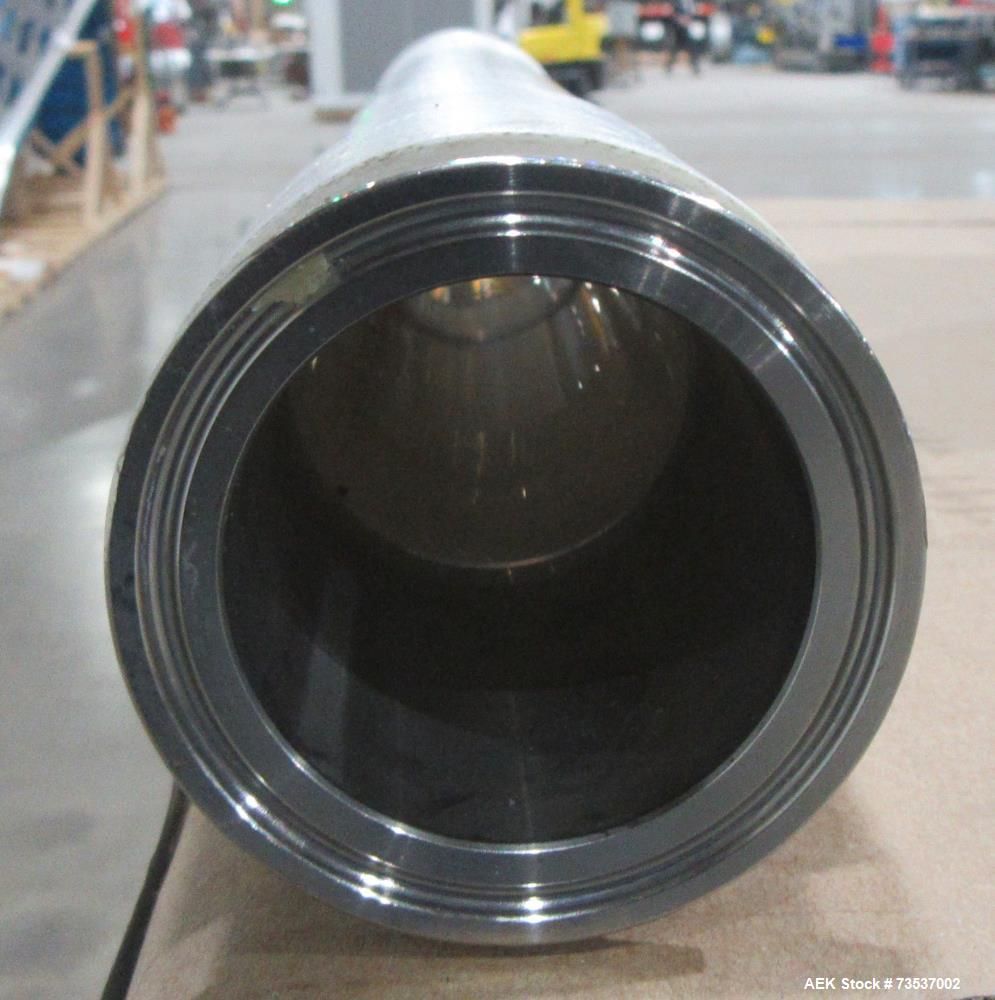 Used Fortress Stealth Pipeline Metal Detector. Approximate aperture size 4" diameter x 10-1/2" long. Through pipe is 2" diameter. Serial# Q-54003-21889.