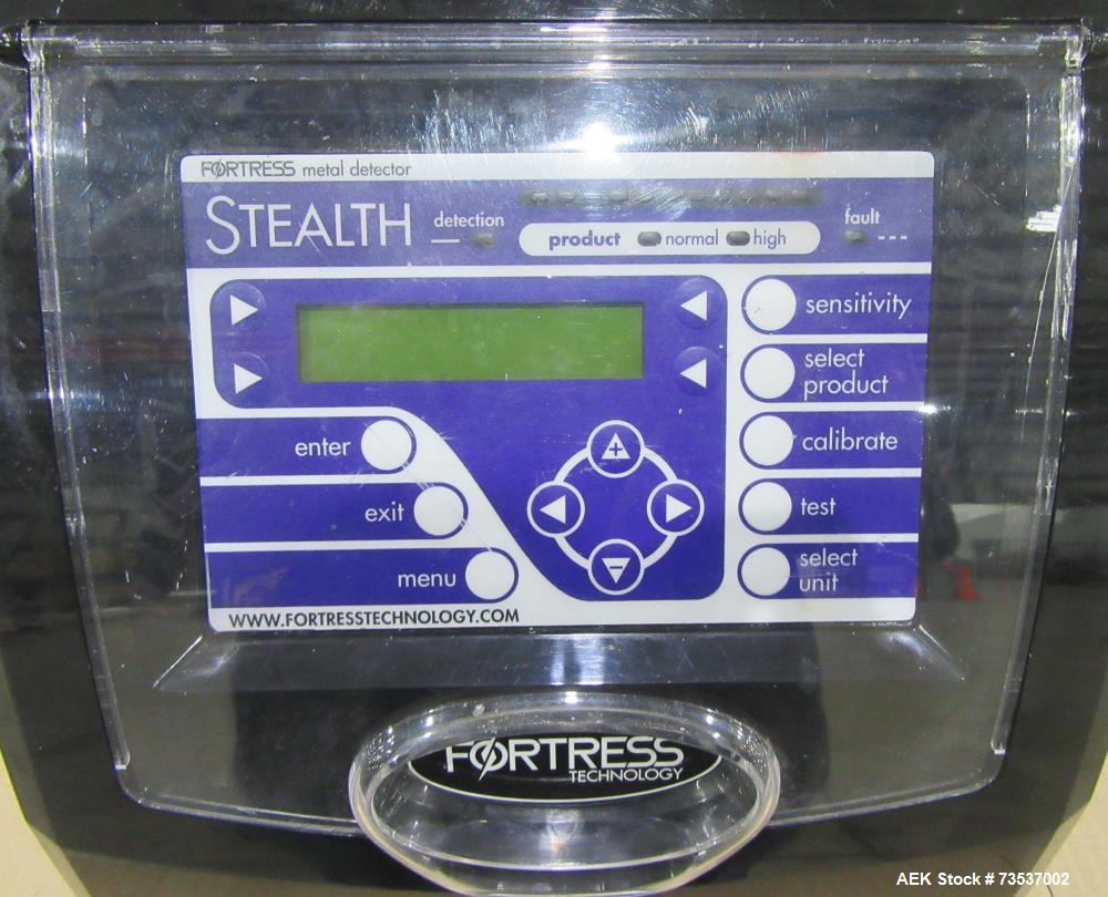 Used Fortress Stealth Pipeline Metal Detector. Approximate aperture size 4" diameter x 10-1/2" long. Through pipe is 2" diameter. Serial# Q-54003-21889.