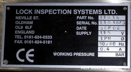 Used Lock Inspection Systems V5 Waferthin Met 30+ Metal Detector, Model Met30-200/+/IP54/286KHZ. Aperture size approximately 8 5/8" diameter x 4" deep. Includes a control panel. Built 2002.