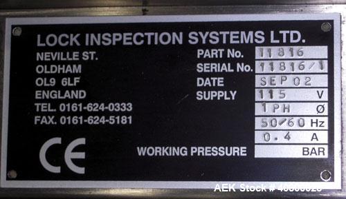 Used Lock Inspection Systems V5 Waferthin Met 30+ Metal Detector, Model Met30-200/+/IP54/286KHZ. Aperture size approximately 8 5/8" diameter x 4" deep. Includes a control panel. Built 2002.